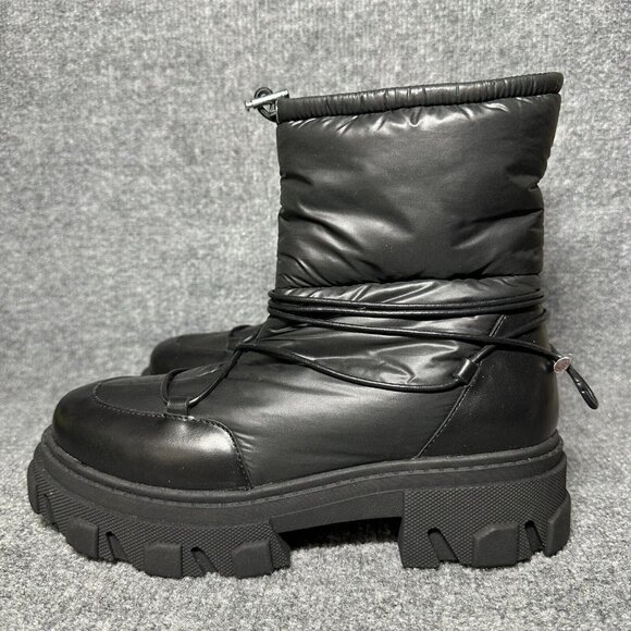 Cecelia New York JR Water Resistant Lug Sole Bootie Black Boots Womens Size 9 - Picture 3 of 10